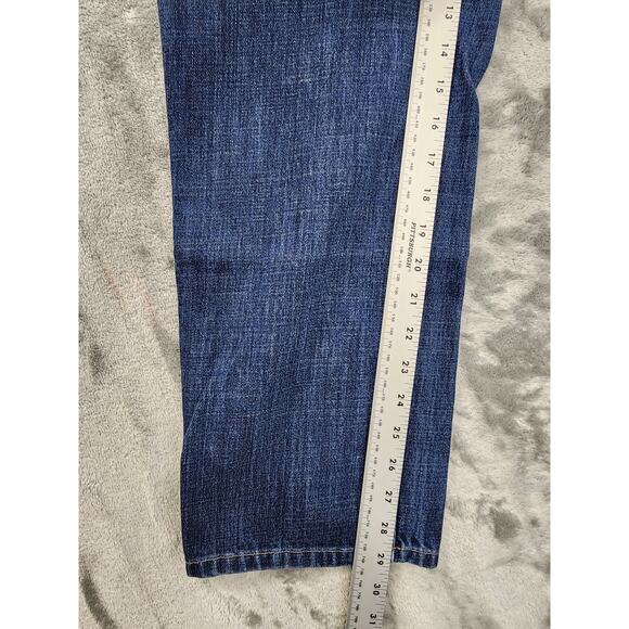 Vintage Y2K Tommy Hilfiger High Rise Denim Jeans Size 31 Dark Wash Red Logo - Picture 7 of 9